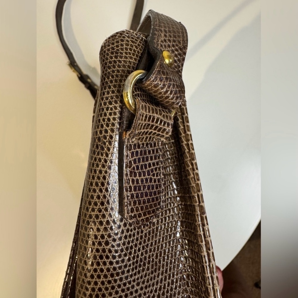 Yves Saint Laurent Vintage Lizard Leather Shoulder Bag - Picture 5 of 8